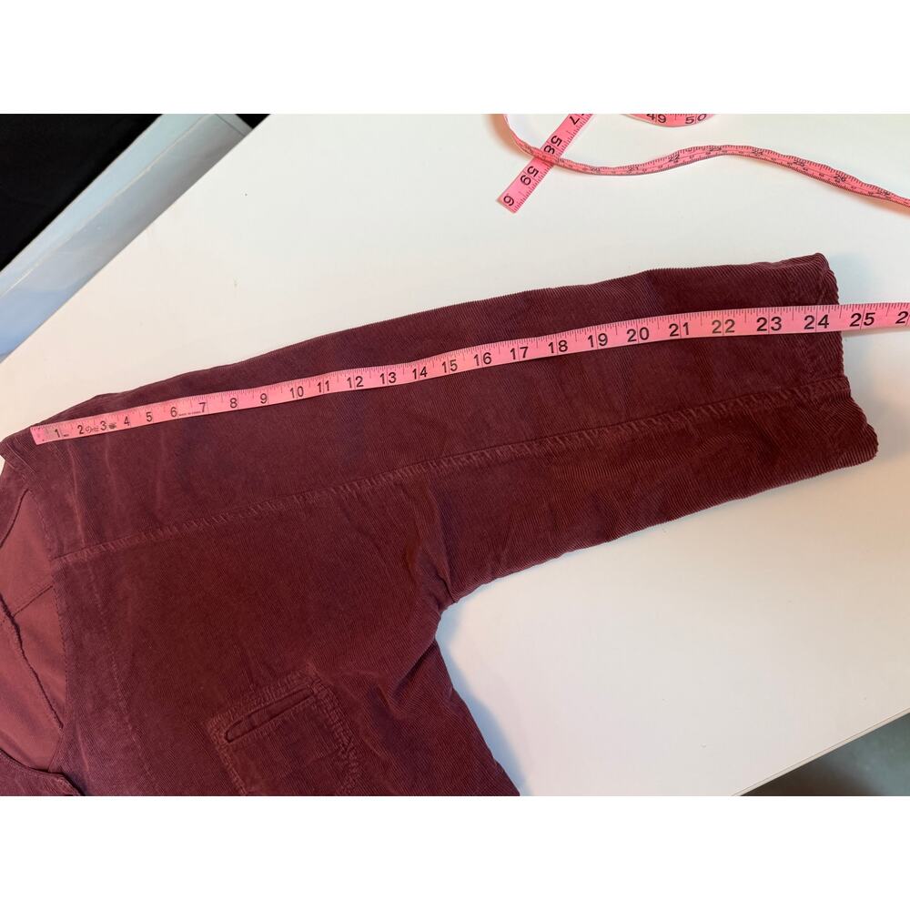 Completo Collection Women’s Corduroy Oversized Cropped Jacket OS Burgundy Artsy - Picture 10 of 11